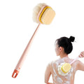 KLIMET 2-in-1 Silicone Body Bathing Brush with Long Handle | Soft & Firm Bristles Back Scrubber for Deep Cleaning, Exfoliation & Dirt Removal | BPA-Free Shower Brush for Men & Women