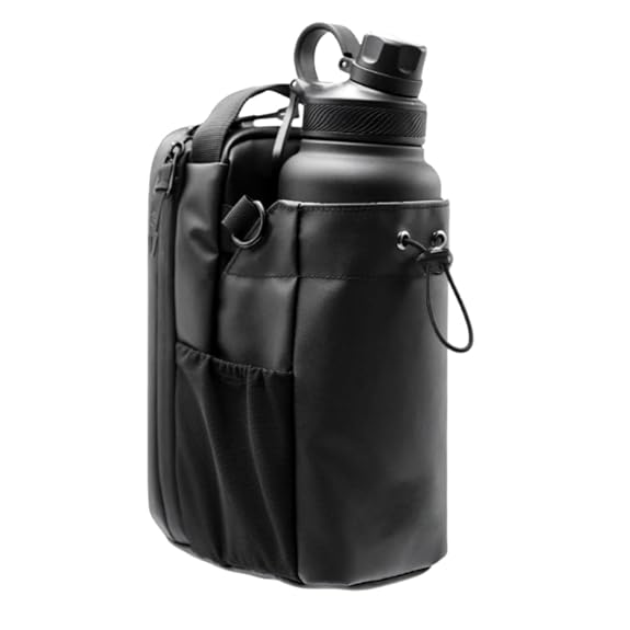 Magnetic Gym Bottle Holder Bag with Storage Pockets and Zippered